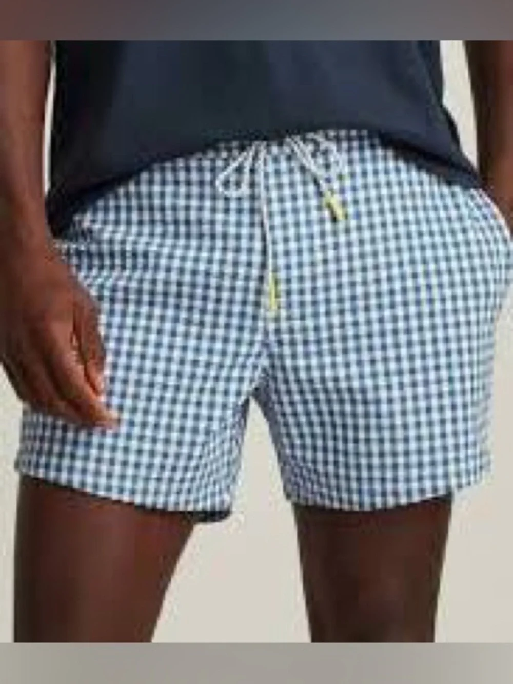 Bonobos Blue & White Seersucker Surf 5” Shorts w/Jersey Briefs Size Large